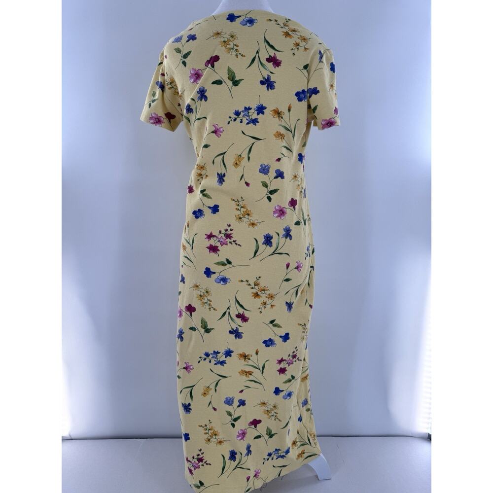 Vtg Coldwater Creek Midi Dress Yellow Floral Cottagecore 90s Feminine Easter - Picture 11 of 12